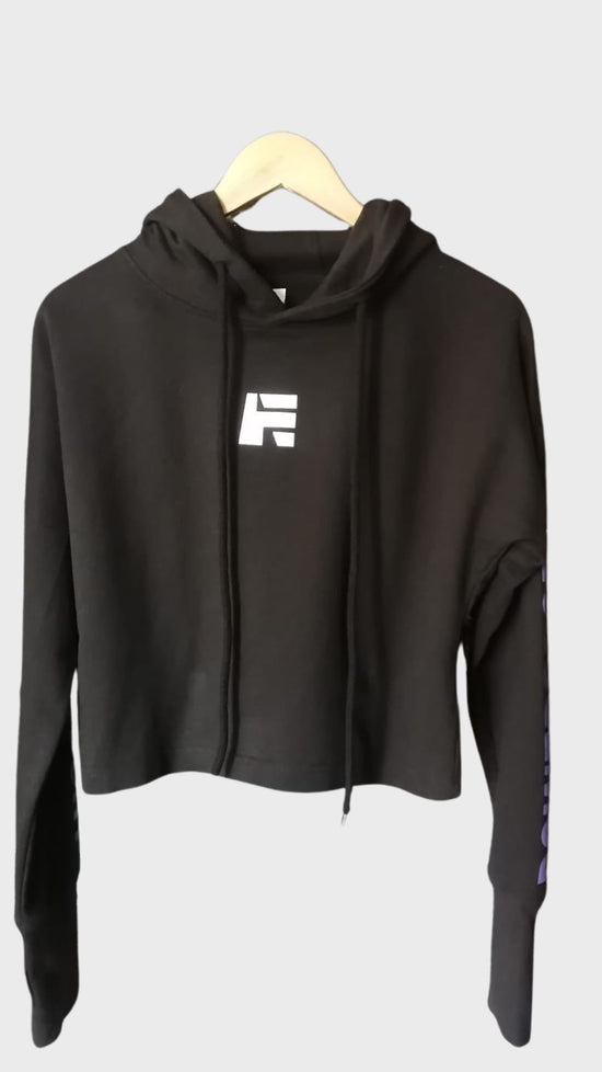 POLERON HODDIES CORTO MUJER CRITICAL NEGRO/MORADO