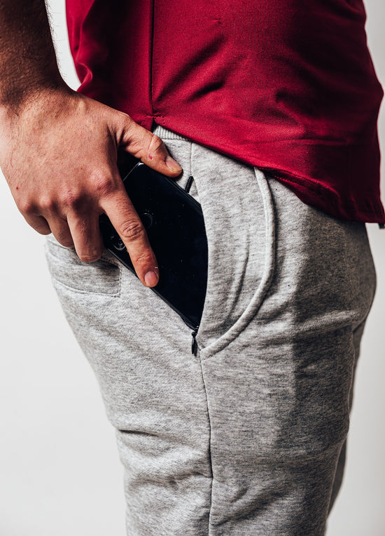 PANTALON DE BUZO POWER CALF JOGGER GRIS CLARO