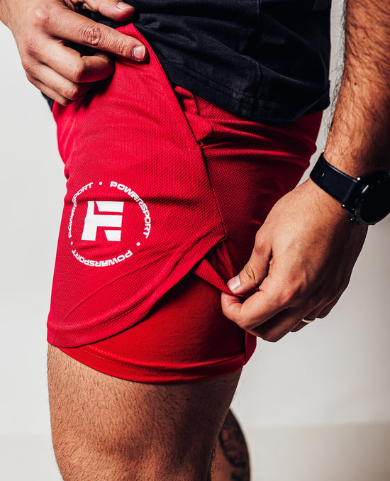 SHORT GYM SERIES INNER H PWS ICONO ROJO