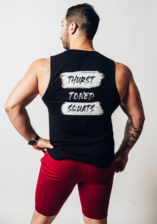 POLERA SIN MANGA TANK GYM SQUATS NEGRO