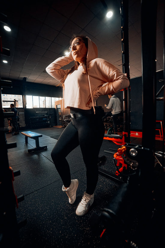 POLERON HODDIES CORTO MUJER ROSADO ESSENTIAL TRAINING