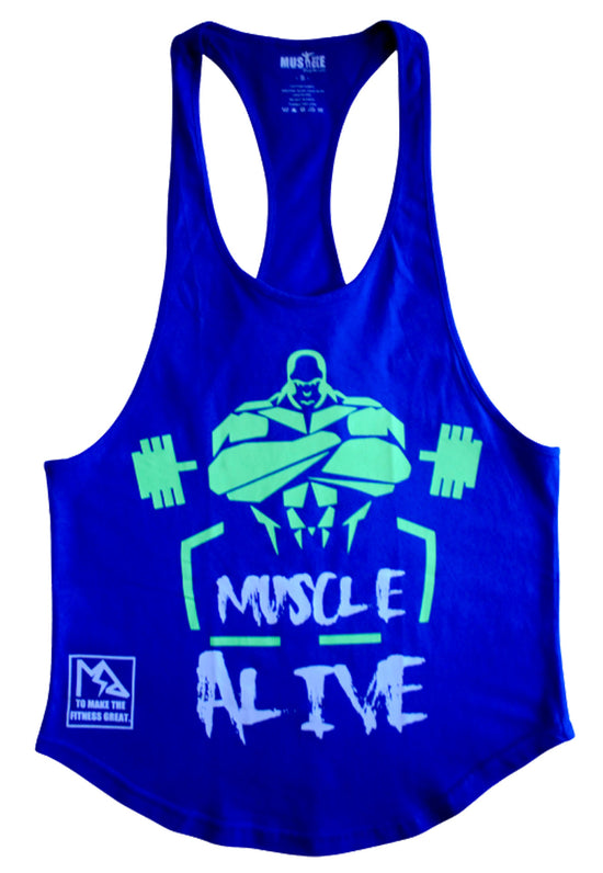 POLERA SIN MANGA TANK GYM MUSCLE ALIVE BLUE