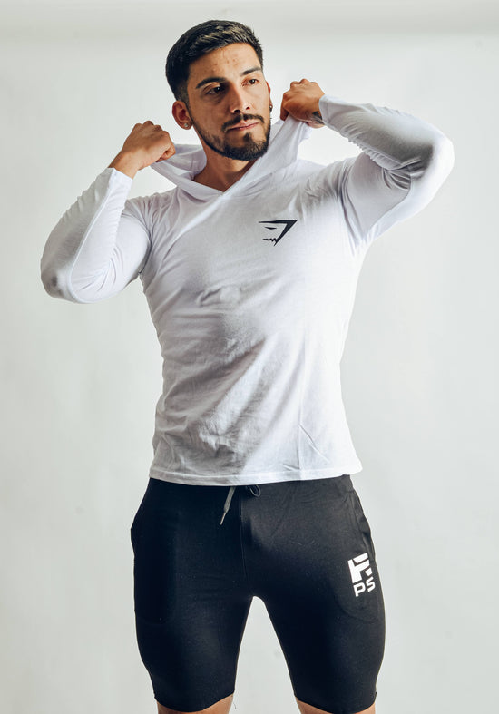 POLERA REPEAT MANGA LARGA H GYMSHARK BLANCA V 21