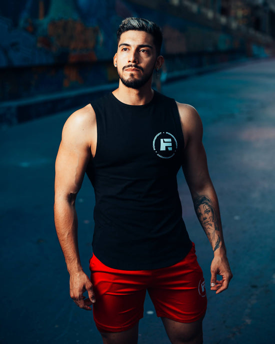 POLERA SIN MANGA TANK GYM ICONO NEGRO