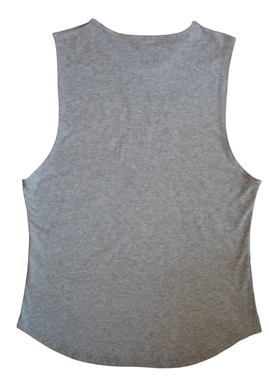 POLERA SIN MANGA TANK GYM ICONO GRIS CLARO