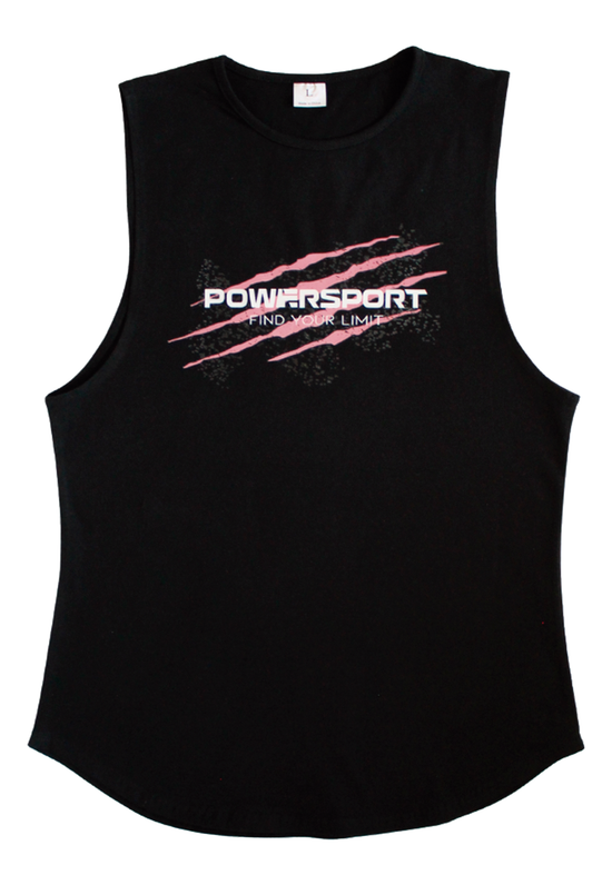 POLERA SIN MANGA TANK GYM PWS GARRA NEGRO